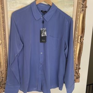 Rails lilac blue silk blouse button up